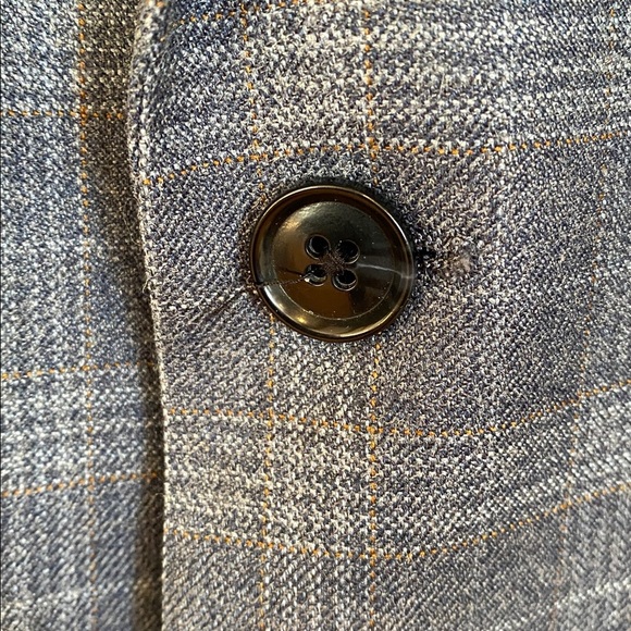 Nautica Wool Silk Blue plaid blazer coat men’s Grandpacore preppy academia - Picture 2 of 14